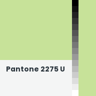 Color chip: Pantone 2275 U