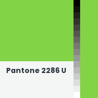 Color chip: Pantone 2286 U