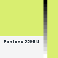 Color chip: Pantone 2296 U