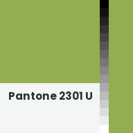 Color chip: Pantone 2301 U