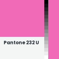 Color chip: Pantone 232 U