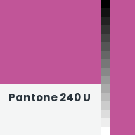 Color chip: Pantone 240 U