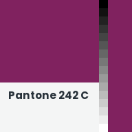 Color chip: Pantone 242 C
