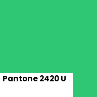 Color chip: Pantone 2420 U
