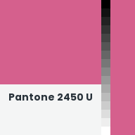 Color chip: Pantone 2450 U