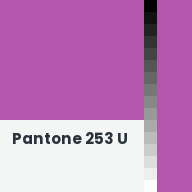 Color chip: Pantone 253 U