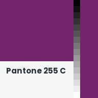 Color chip: Pantone 255 C
