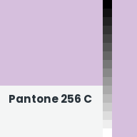 Color chip: Pantone 256 C