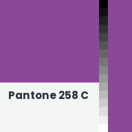 Color chip: Pantone 258 C