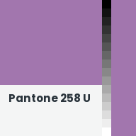 Color chip: Pantone 258 U
