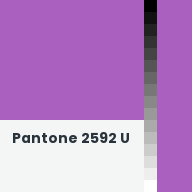 Color chip: Pantone 2592 U