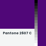 Color chip: Pantone 2607 C