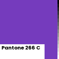 Color chip: Pantone 266 C