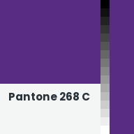 Color chip: Pantone 268 C