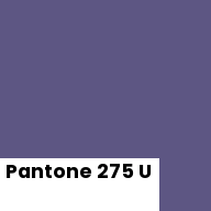Color chip: Pantone 275 U