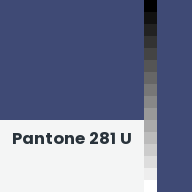 Color chip: Pantone 281 U