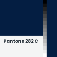 Color chip: Pantone 282 C