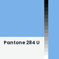 Color chip: Pantone 284 U