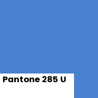 Color chip: Pantone 285 U