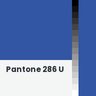 Color chip: Pantone 286 U