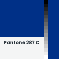 Color chip: Pantone 287 C