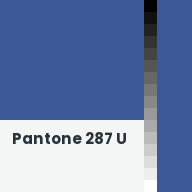 Color chip: Pantone 287 U