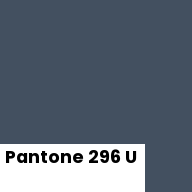 Color chip: Pantone 296 U
