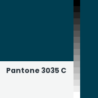 Color chip: Pantone 3035 C