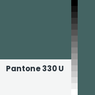Color chip: Pantone 330 U