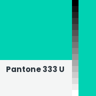 Color chip: Pantone 333 U