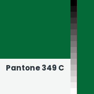 Color chip: Pantone 349 C