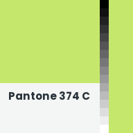 Color chip: Pantone 374 C
