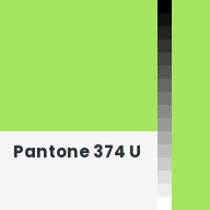 Color chip: Pantone 374 U