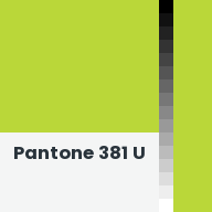 Color chip: Pantone 381 U