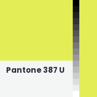 Color chip: Pantone 387 U