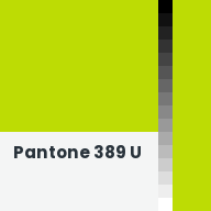 Color chip: Pantone 389 U