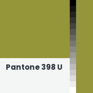 Color chip: Pantone 398 U