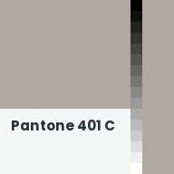 Color chip: Pantone 401 C