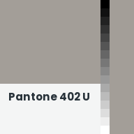 Color chip: Pantone 402 U
