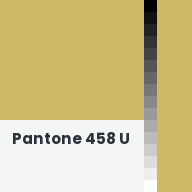 Color chip: Pantone 458 U