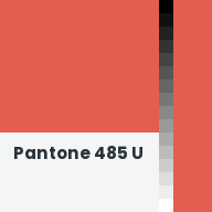 Color chip: Pantone 485 U