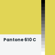 Color chip: Pantone 610 C