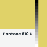 Color chip: Pantone 610 U