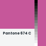 Color chip: Pantone 674 C