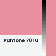 Color chip: Pantone 701 U