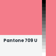 Color chip: Pantone 709 U