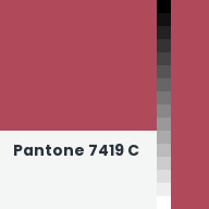 Color chip: Pantone 7419 C