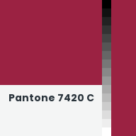 Color chip: Pantone 7420 C