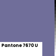 Color chip: Pantone 7670 U