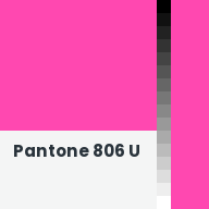 Color chip: Pantone 806 U